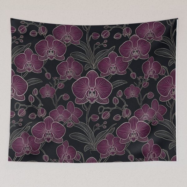 Item preview, Elegant Dark Purple Orchid Floral Pattern designed and sold by Owcomm.