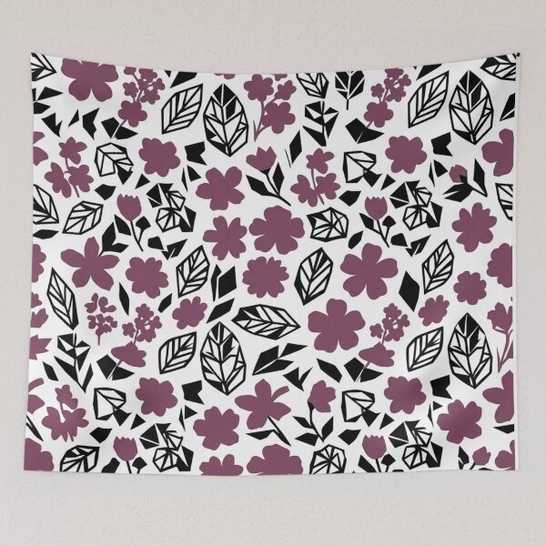 Item preview, Purple Floral Paper Cutout Seamless Pattern designed and sold by Owcomm.