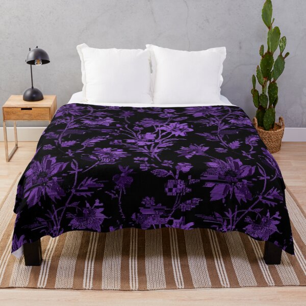 Item preview, Dark Purple Glitch Floral Botanical Pattern designed and sold by Owcomm.