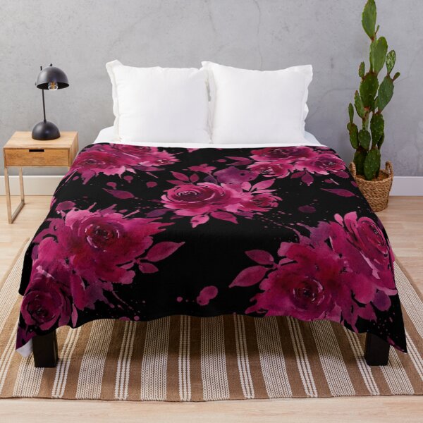 Item preview, Moody Burgundy Watercolor Roses Floral Pattern designed and sold by Owcomm.
