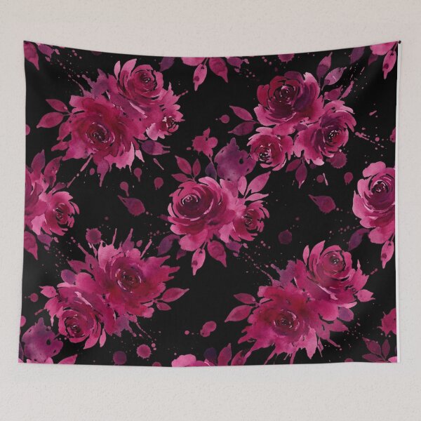 Item preview, Moody Burgundy Watercolor Roses Floral Pattern designed and sold by Owcomm.