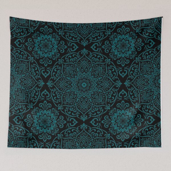 Item preview, Intricate Dark Teal Ornamental Mandala Seamless Pattern designed and sold by Owcomm.