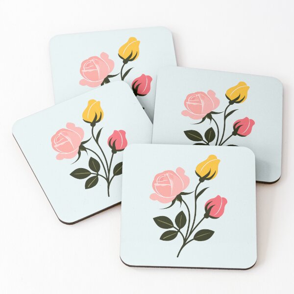 Item preview, Pink and Yellow Rose Bouquet Flat Illustration Floral Design designed and sold by peterdesigns.