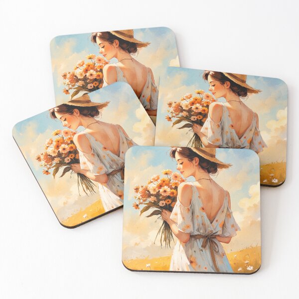 Item preview, Beautiful girl with flowers in her hair, standing on the seashore #6. designed and sold by ELFofDREAMS.