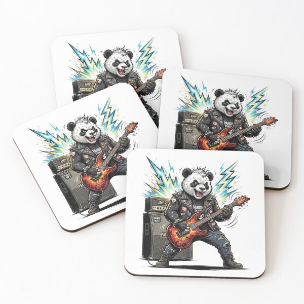 Item preview, Rockstar Panda Playing Electric Guitar designed and sold by Rahat3344.
