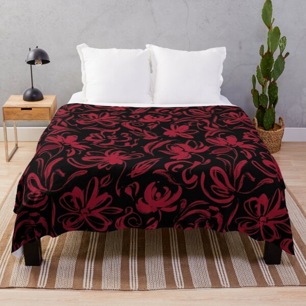 Item preview, Elegant Dark Red Floral Brush Pattern designed and sold by Owcomm.