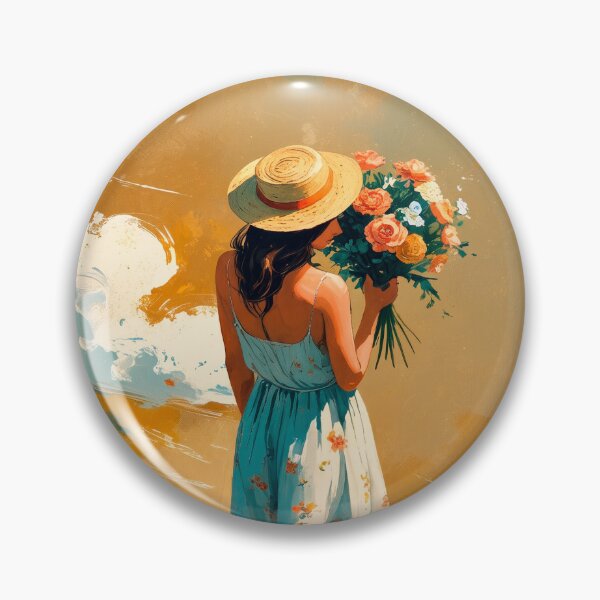 Item preview, Girl with flowers in her hand, beautiful design 12. designed and sold by ELFofDREAMS.