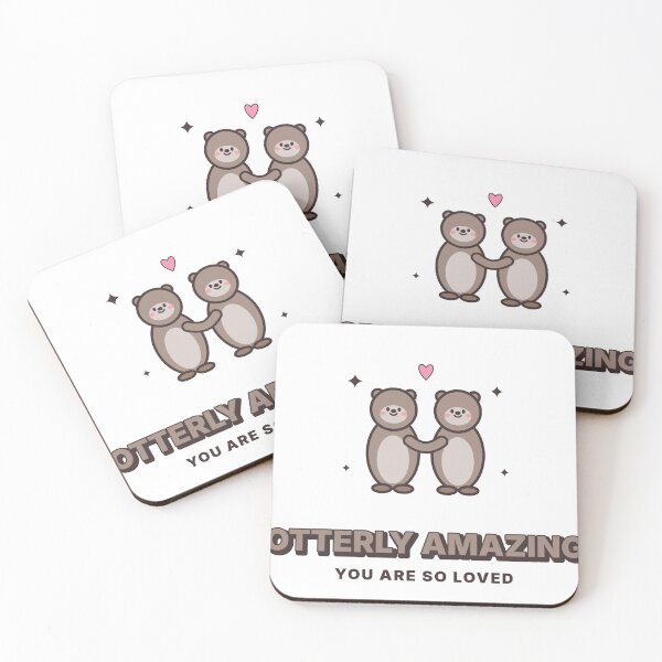 Item preview, Otterly Amazing Cute Kawaii Otters Holding Hands designed and sold by kassimis.