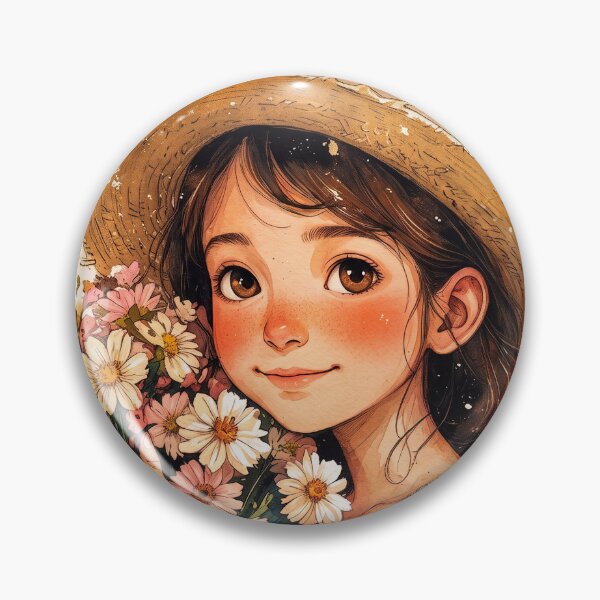 Item preview, Girl with flowers in her hand, beautiful design #14. designed and sold by ELFofDREAMS.