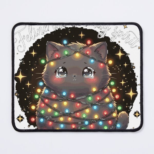 Item preview, Black Cat Christmas Lights Feline the holiday spirit Xmas Premium T-Shirt designed and sold by Alan Cruz.