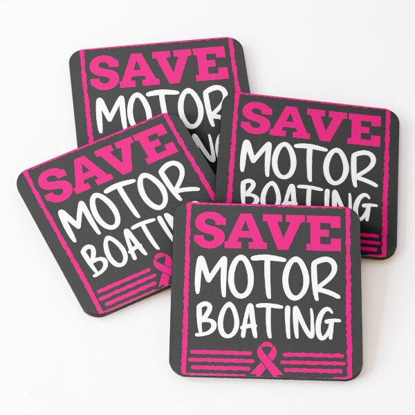 Item preview, Save Motor Boating Pink Ribbon Breast Cancer Awareness Humor designed and sold by BUNNIES-EL.