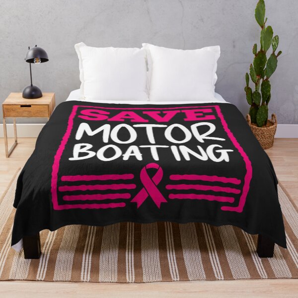 Item preview, Save Motor Boating Pink Ribbon Breast Cancer Awareness Humor designed and sold by BUNNIES-EL.