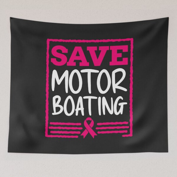 Item preview, Save Motor Boating Pink Ribbon Breast Cancer Awareness Humor designed and sold by BUNNIES-EL.