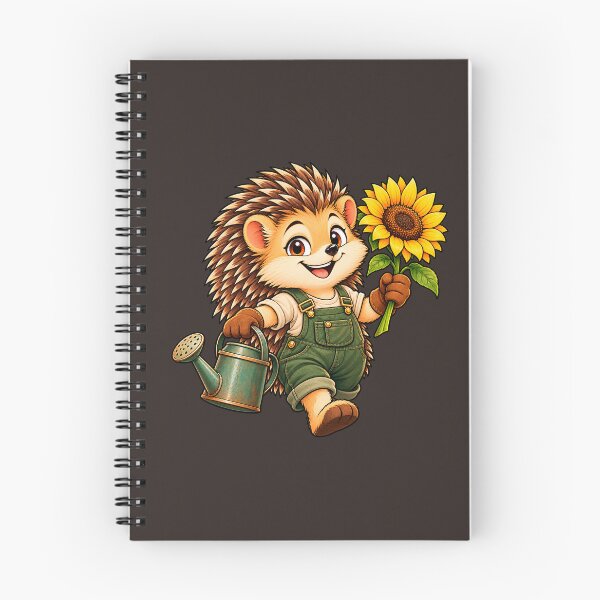 Item preview, Happy Hedgehog Gardener with Sunflower designed and sold by ImagenFusionP.