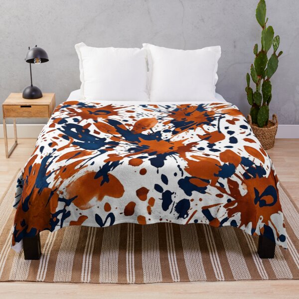 Item preview, Orange And Navy Blue Paint Splatter Pattern designed and sold by Owcomm.