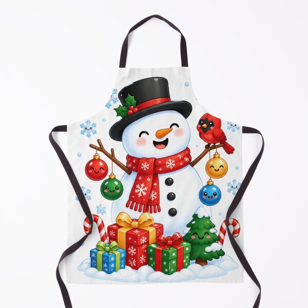 Item preview, Cute Kawaii Snowman Christmas Cardinal designed and sold by porchswings.