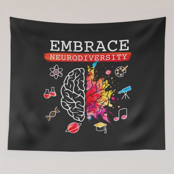 Item preview, Embrace Neurodiversity Brain Autism ADHD Awareness designed and sold by BUNNIES-EL.