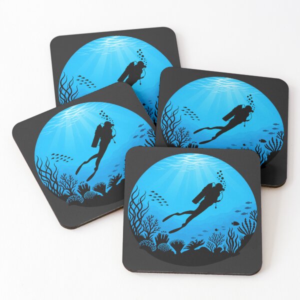 Item preview, Scuba Diving Underwater Ocean Coral Reef Silhouette designed and sold by BUNNIES-EL.