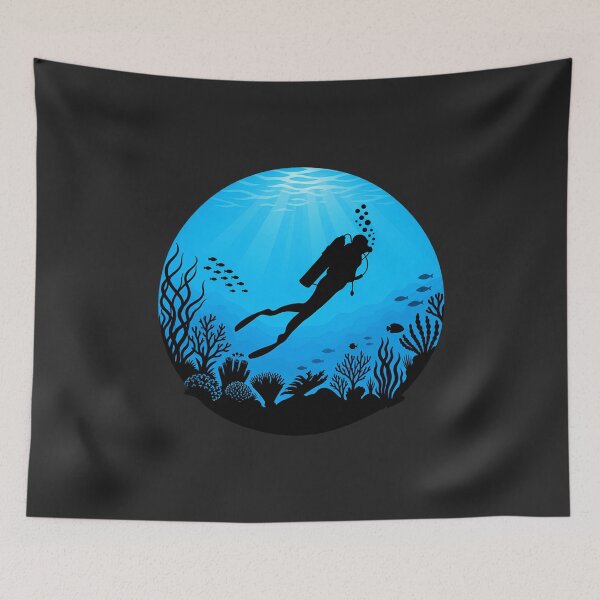 Item preview, Scuba Diving Underwater Ocean Coral Reef Silhouette designed and sold by BUNNIES-EL.