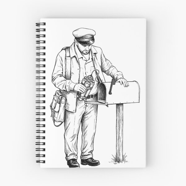 Item preview, Mailman Placing Dynamite in Mailbox designed and sold by Naux | Design & Illustration.
