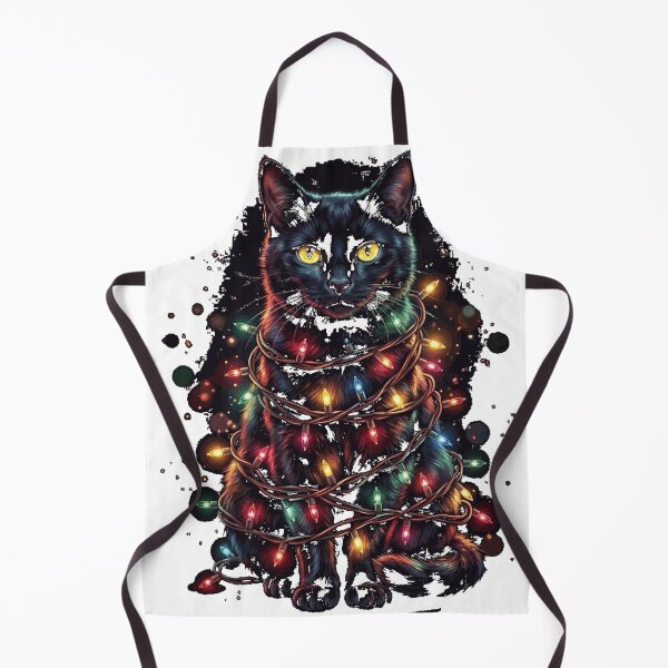 Item preview, Black Santa Cat Tangled Up In Lights Christmas Santa Classic T-Shirt (3) designed and sold by Atros.