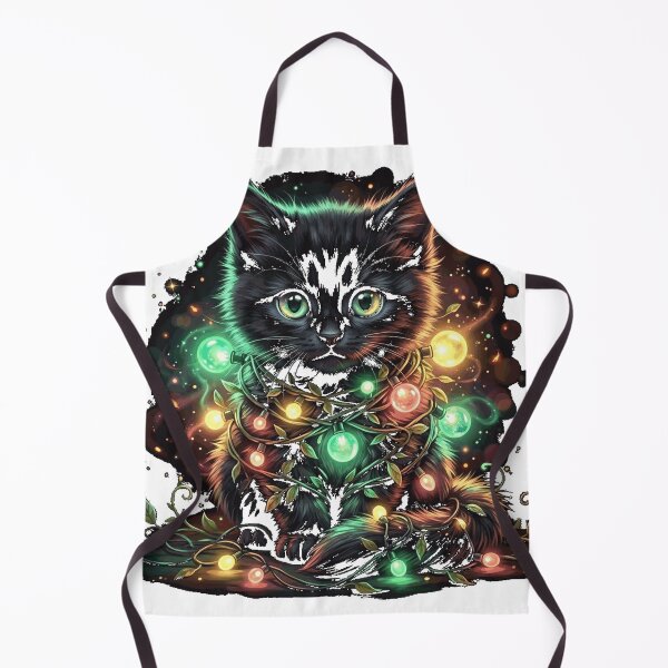 Item preview, Black Santa Cat Tangled Up In Lights Christmas Santa Classic T-Shirt designed and sold by all-shp.