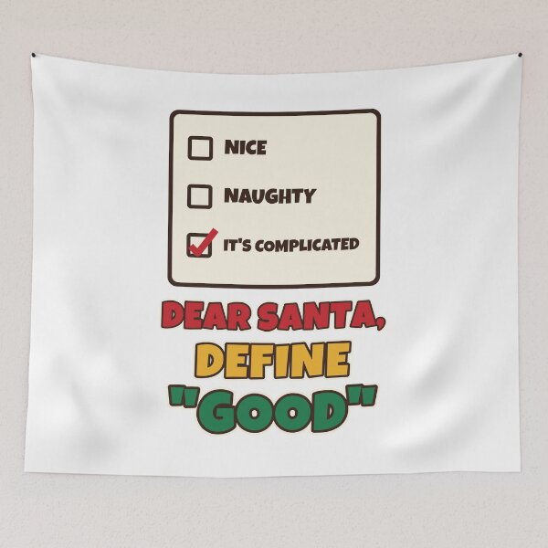Item preview, Dear Santa Define Good Funny Naughty or Nice Christmas List designed and sold by Bornprints.
