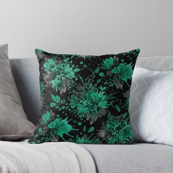 Item preview, Emerald Green Ink Watercolor Floral Pattern designed and sold by Owcomm.