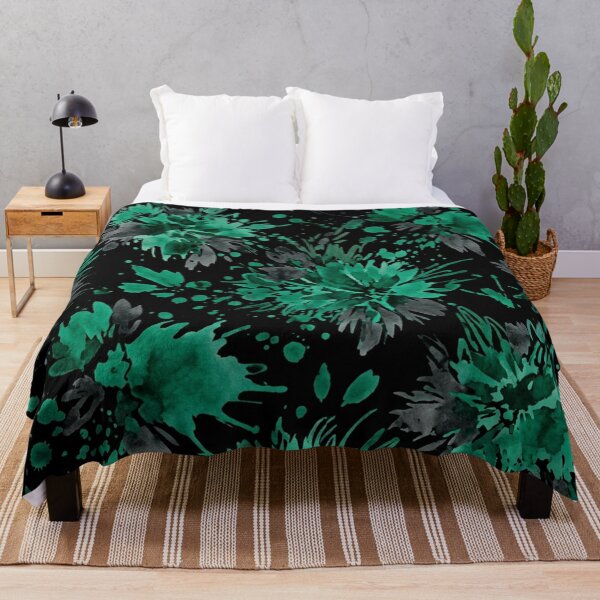 Item preview, Emerald Green Ink Watercolor Floral Pattern designed and sold by Owcomm.