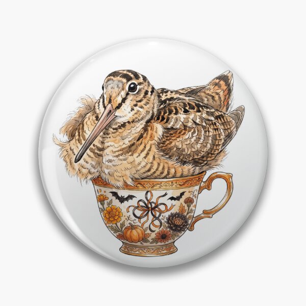 Item preview, Halloween Teacup Timberdoodle | American Woodcock Autumn Watercolor Design designed and sold by HelgaCraftery.