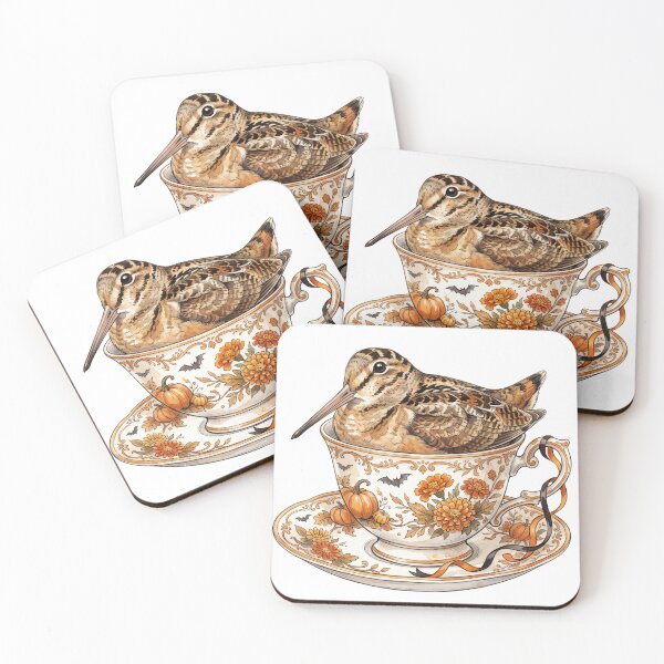 Item preview, Halloween Teacup Timberdoodle | American Woodcock Autumn Watercolor Design designed and sold by HelgaCraftery.