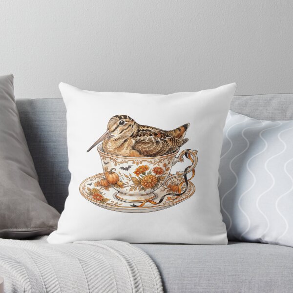 Item preview, Halloween Teacup Timberdoodle | American Woodcock Autumn Watercolor Design designed and sold by HelgaCraftery.