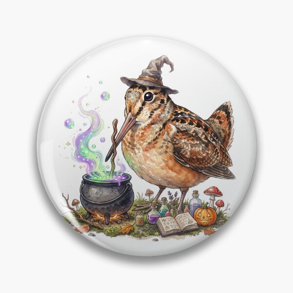 Item preview, Witchy Timberdoodle Brewing Potions | American Woodcock Halloween Watercolor designed and sold by HelgaCraftery.