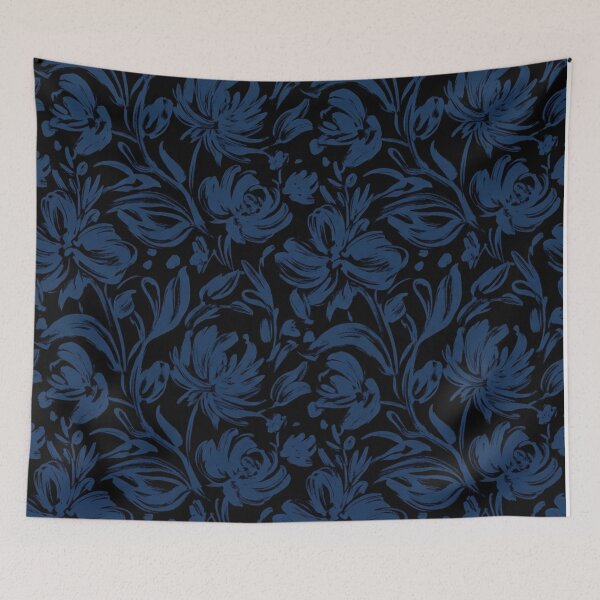 Item preview, Dark Blue Floral Seamless Pattern Art designed and sold by Owcomm.