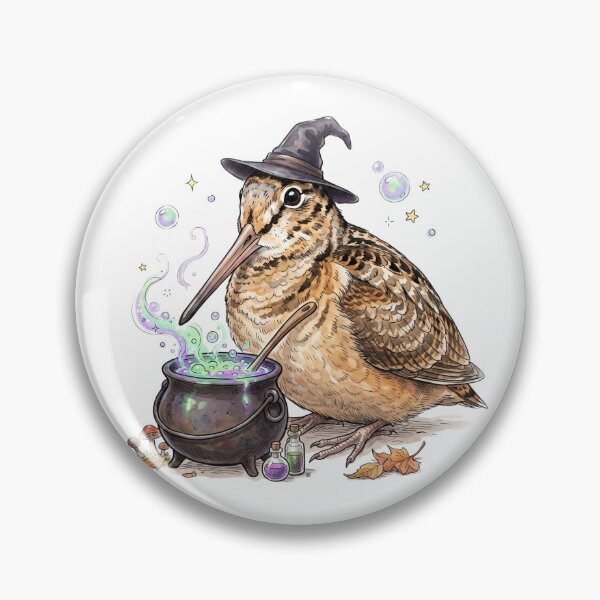 Item preview, Witchy Timberdoodle Brewing Potions | American Woodcock Halloween Watercolor designed and sold by HelgaCraftery.