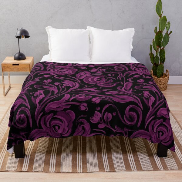 Item preview, Dark Purple Floral Swirl Rose Seamless Pattern designed and sold by Owcomm.