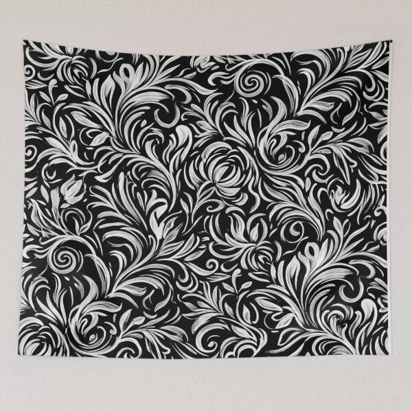 Item preview, Intricate Black and White Floral Pattern designed and sold by Owcomm.
