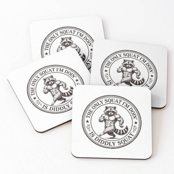 Item preview, The Only Squat I'm Doin Is Diddly Squat Funny Gym Raccoon designed and sold by gear-posters.