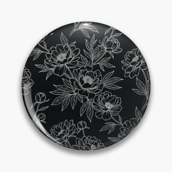 Item preview, White Peony Botanical Floral Line Art Pattern designed and sold by Owcomm.