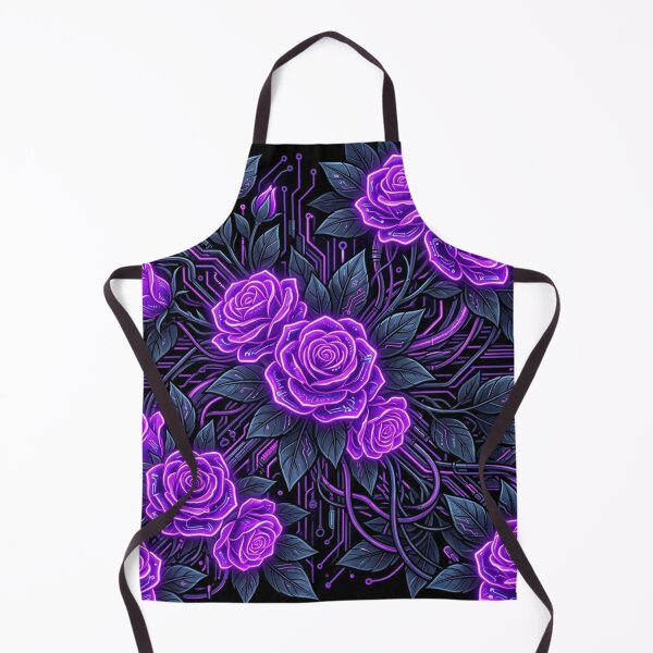 Item preview, Glowing Cyberpunk Purple Neon Roses Pattern designed and sold by Owcomm.