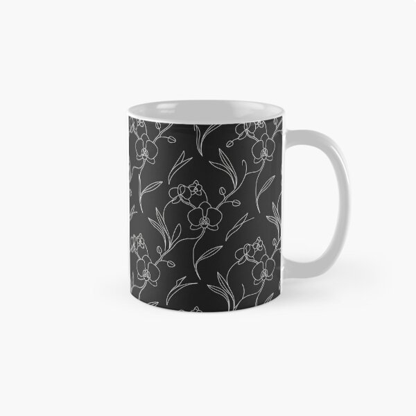 Item preview, Elegant White Line Art Orchid Floral Pattern designed and sold by Owcomm.