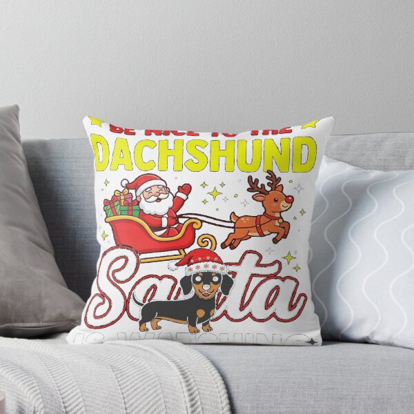 Item preview, Be Nice To Dachshund Dog Santa Is Watching Dog Lovers Gift Classic T-Shirt designed and sold by josumitofc.