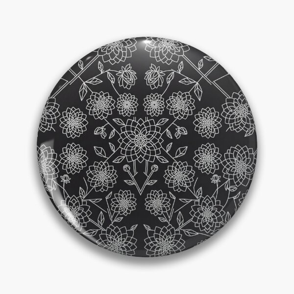 Item preview, Elegant White Dahlia Line Art Floral Pattern designed and sold by Owcomm.