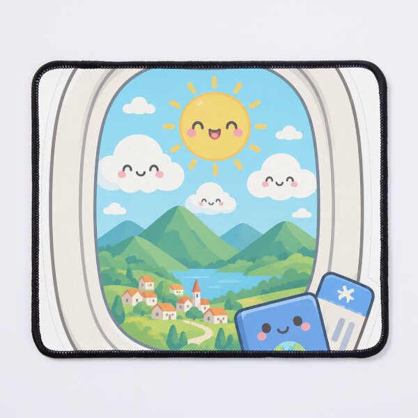 Item preview, Cute Kawaii Airplane Window View Travel designed and sold by porchswings.