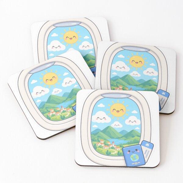 Item preview, Cute Kawaii Airplane Window View Travel designed and sold by porchswings.