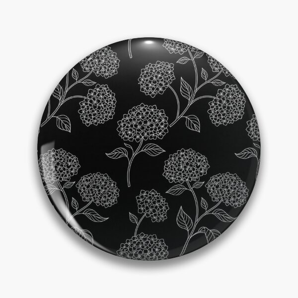 Item preview, White Hydrangea Flowers Line Art Black Pattern designed and sold by Owcomm.