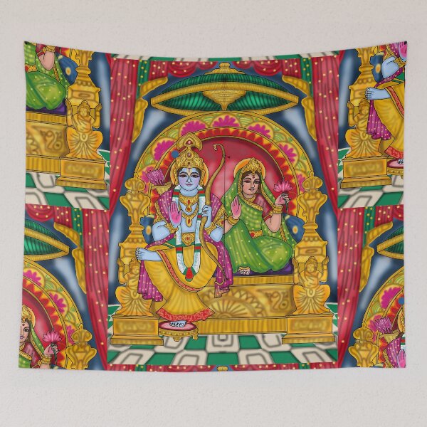 Item preview, Lord Sita Ram Digital Drawing | Hindu Divine Couple Artwork designed and sold by Harshit_Digital_Arts.
