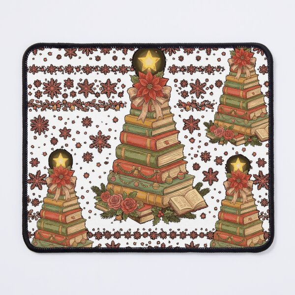 Item preview, Bookish Christmas Tree Graphic T-Shirt designed and sold by PrintWaveMagic.