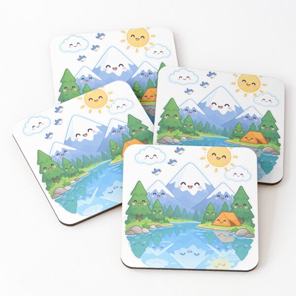 Item preview, Cute Kawaii Mountain Lake National Park designed and sold by porchswings.