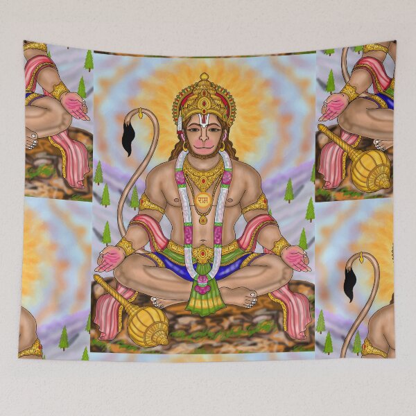 Item preview, Lord Hanuman Digital Drawing | Hindu Deity Spiritual Artwork designed and sold by Harshit_Digital_Arts.